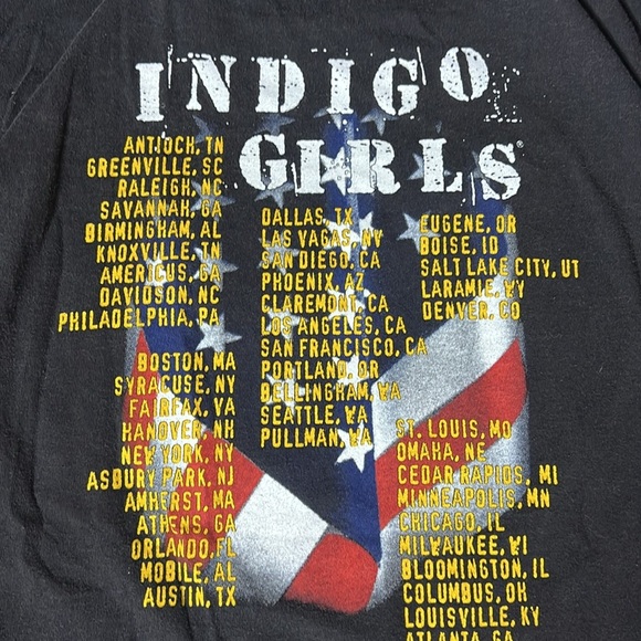 RARE VINTAGE 90s Indigo Girls 1992 Trouble Came Around Here ACT UP! Tour Tee - Picture 10 of 10